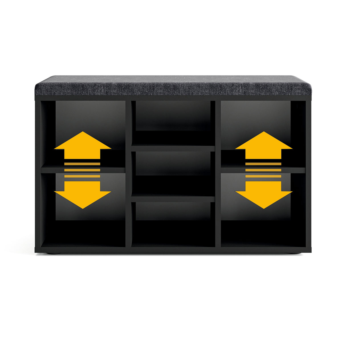 Schuhbank mit Sitzfläche mit 9 verstellbaren Fächern | Sofia 80