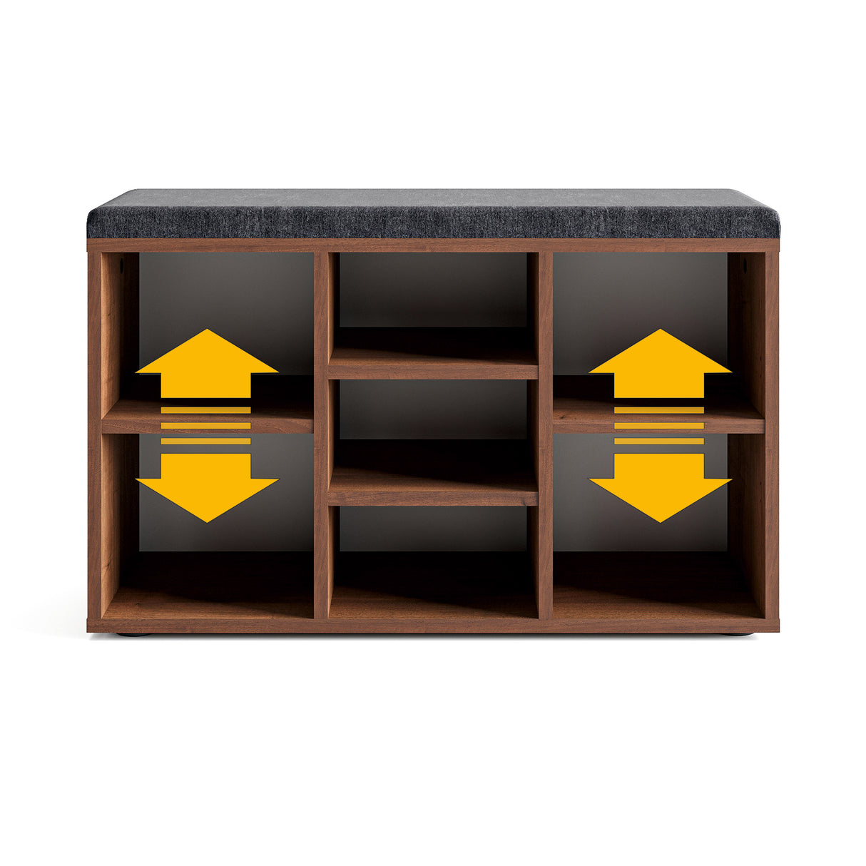 Schuhbank mit Sitzfläche mit 9 verstellbaren Fächern | Sofia 80