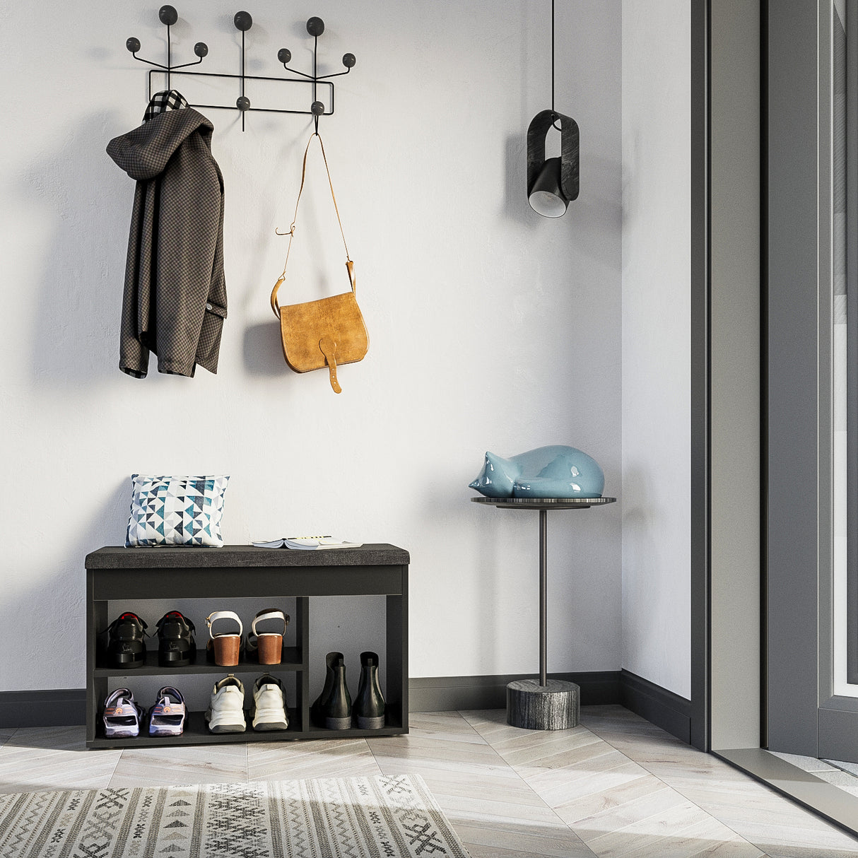 Schuhbank mit Sitzfläche, Garderobenbank | Sofia 8