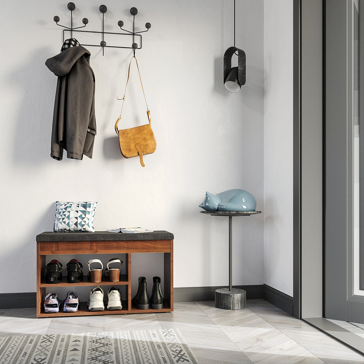 Schuhbank mit Sitzfläche, Garderobenbank | Sofia 8
