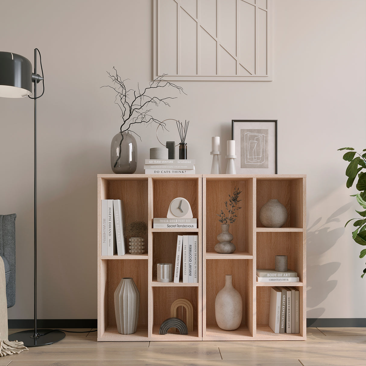 Regal Schmal mit 5 Fächern | Sola 5x2er Set