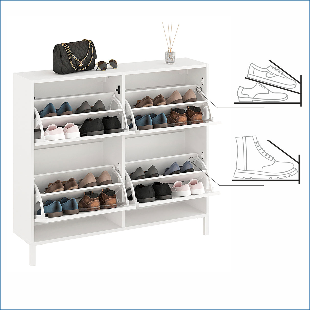 Schuhregal Geschlossen mit 4 Klappen | Trek 4