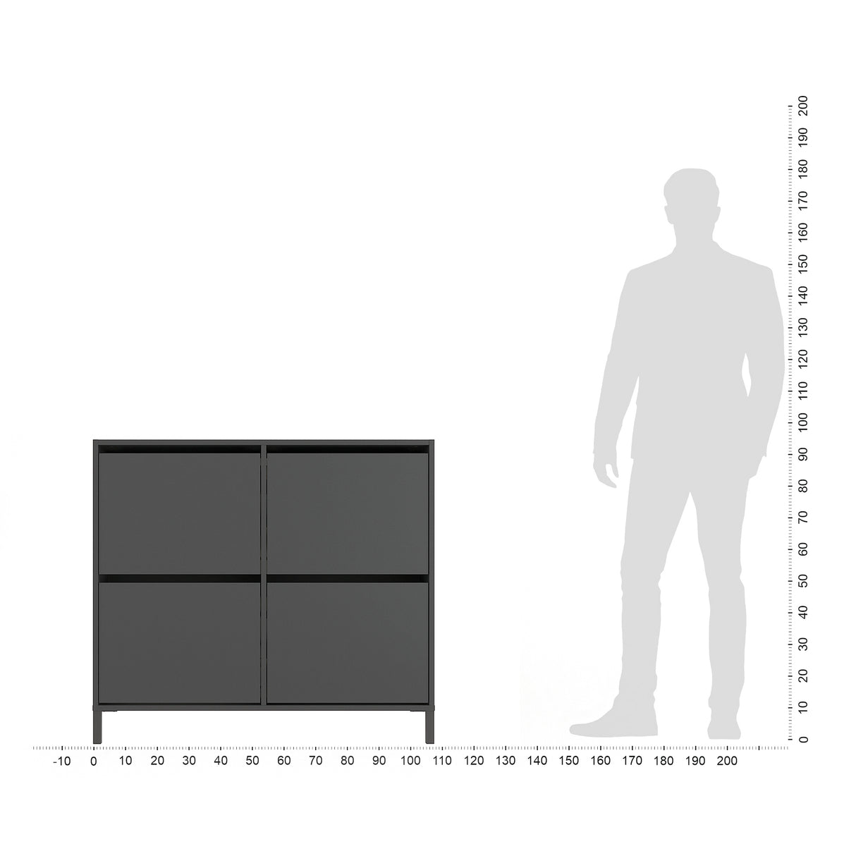 Schuhregal Geschlossen mit 4 Klappen | Trek 4