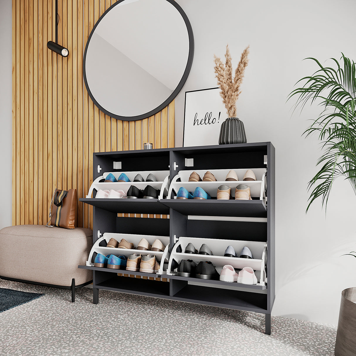 Schuhregal Geschlossen mit 4 Klappen | Trek 4