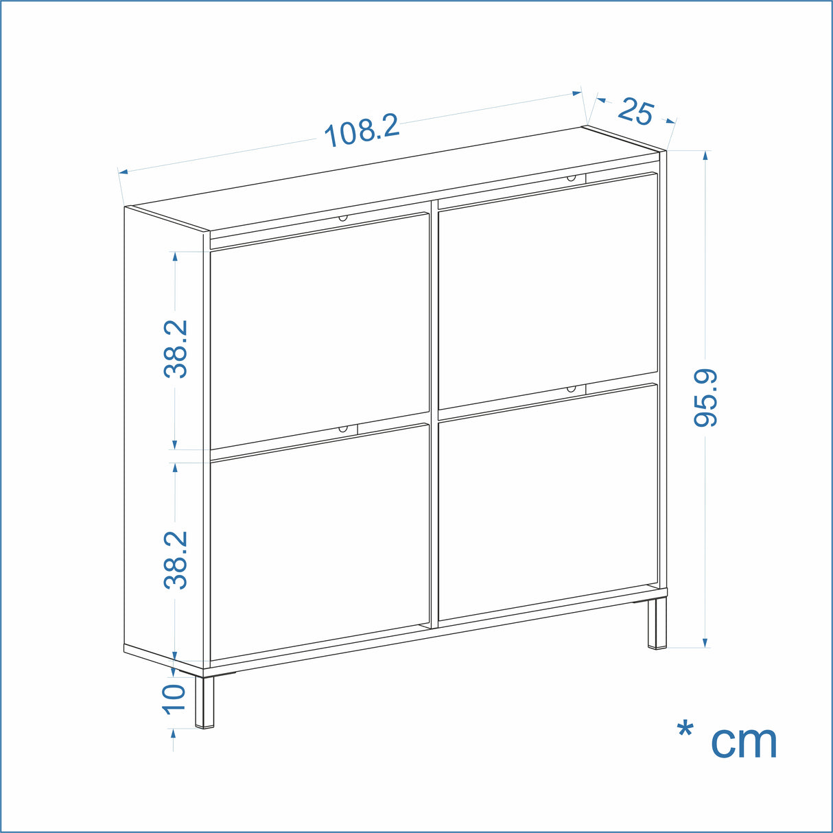 Schuhregal Geschlossen mit 4 Klappen | Trek 4