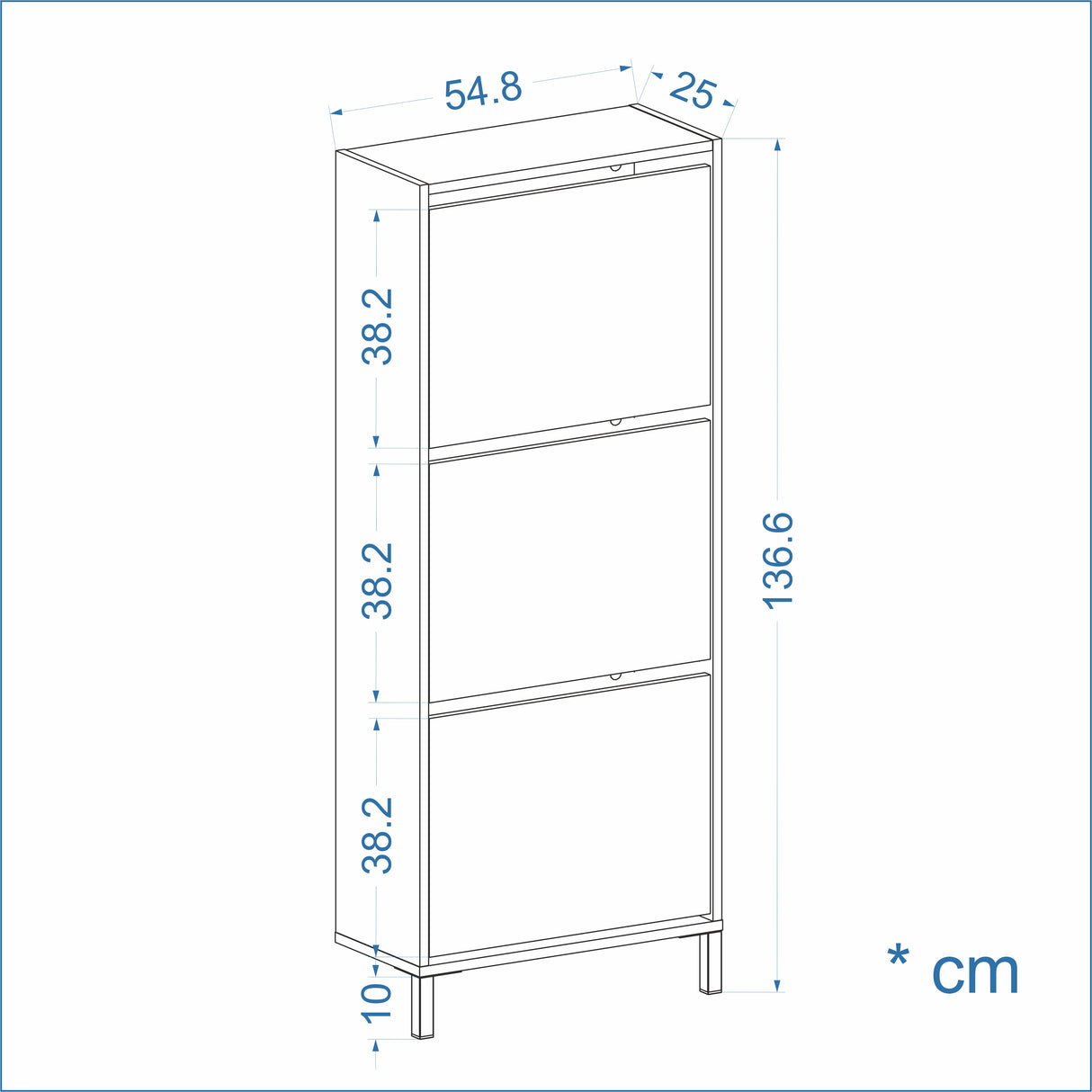 Schuhregal Geschlossen mit 3 Klappen | Trek 3