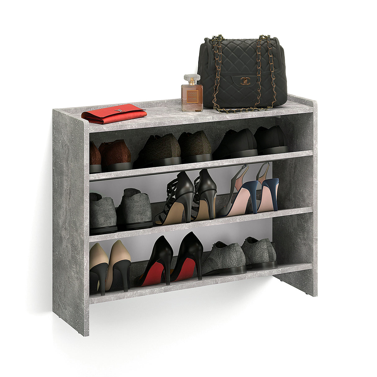 KOMTO Schuhregal Schmal mit 3 Ebenen | Elexis 3