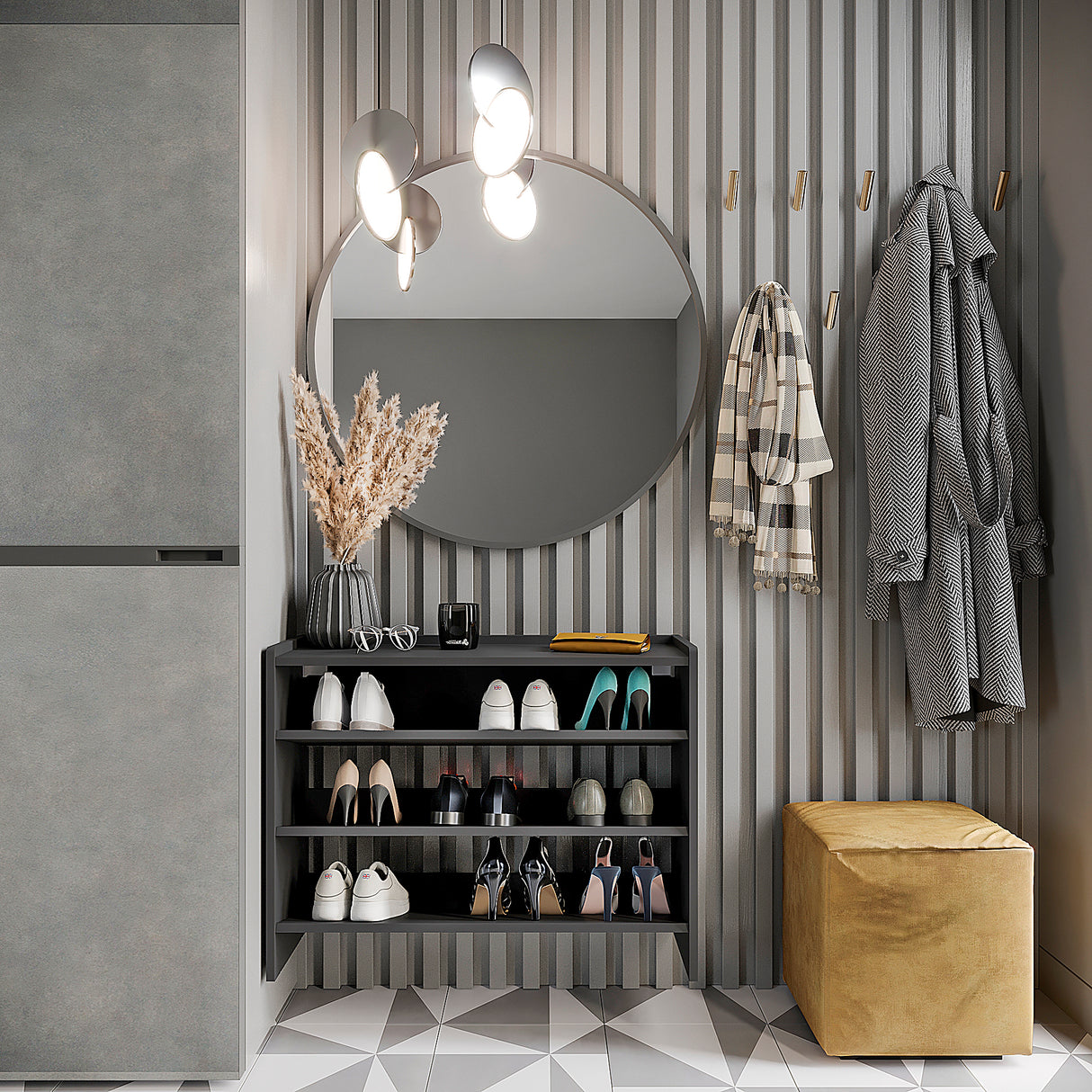 KOMTO Schuhregal Schmal mit 3 Ebenen | Elexis 3