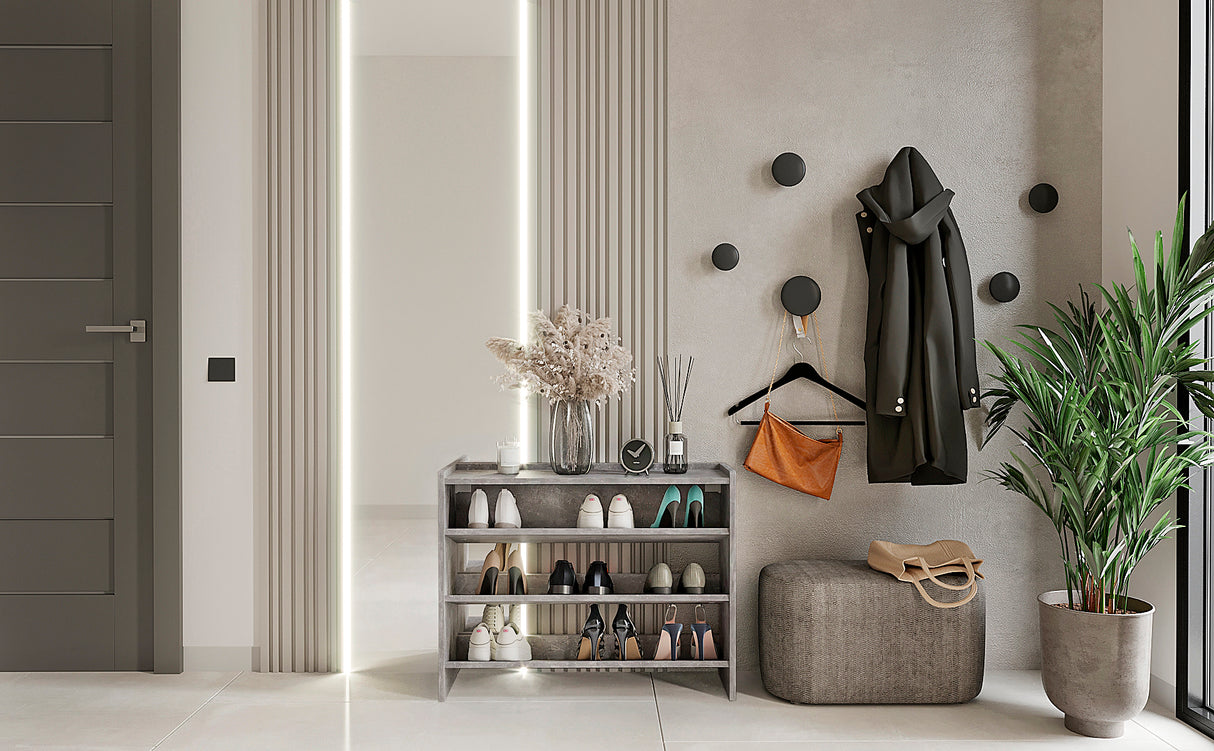 KOMTO Schuhregal Schmal mit 3 Ebenen | Elexis 3