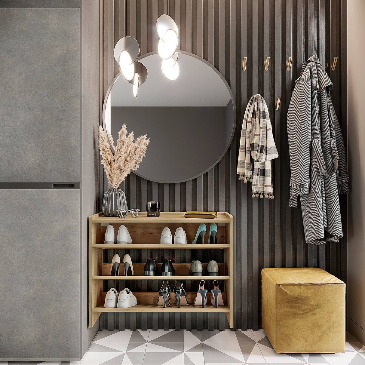 KOMTO Schuhregal Schmal mit 3 Ebenen | Elexis 3