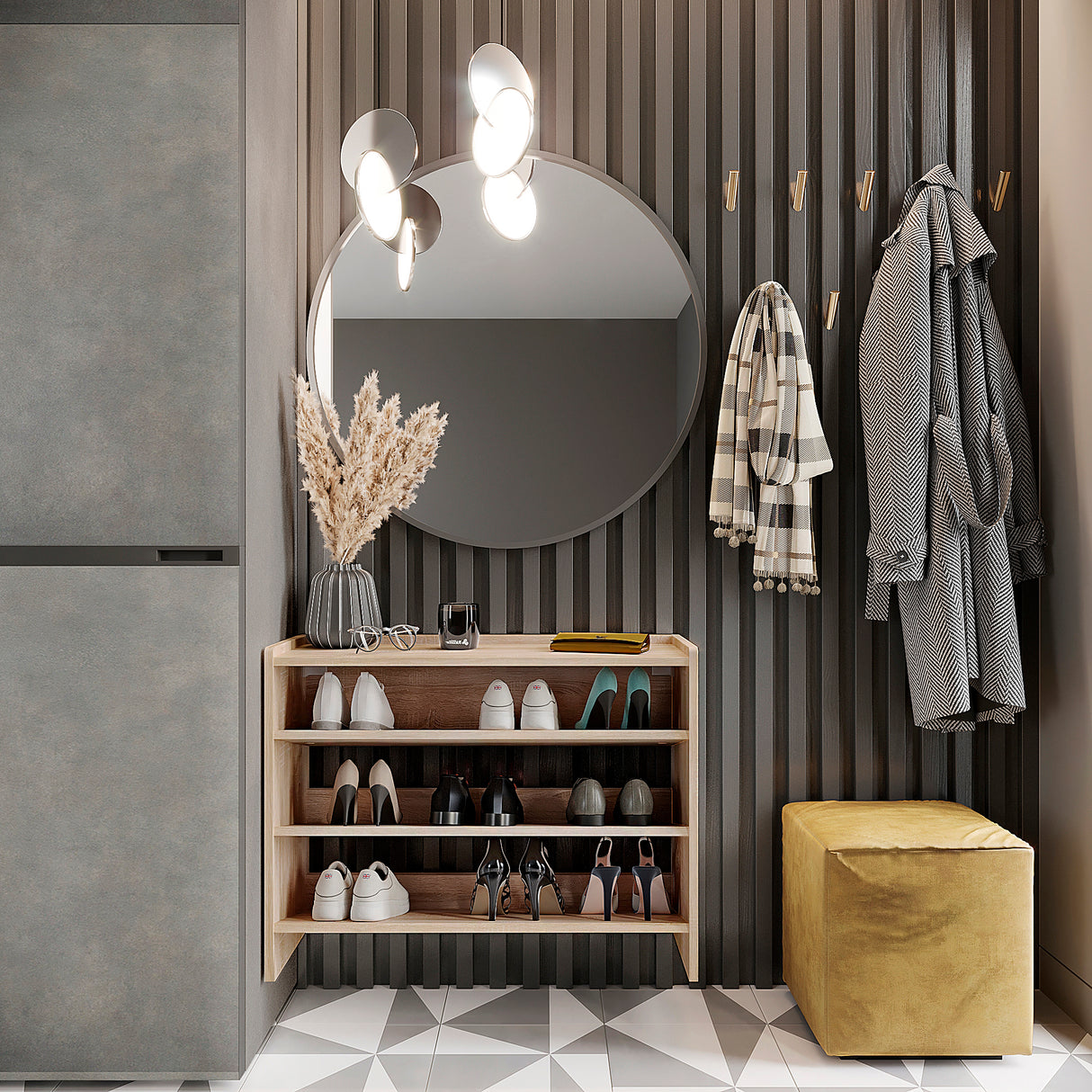 KOMTO Schuhregal Schmal mit 3 Ebenen | Elexis 3