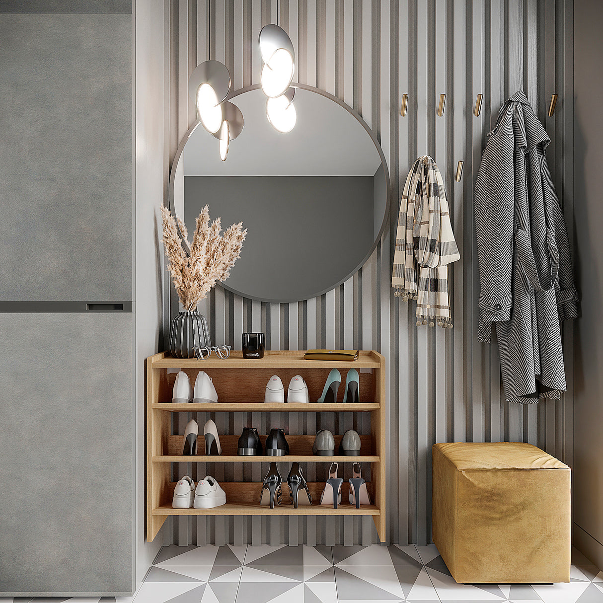 KOMTO Schuhregal Schmal mit 3 Ebenen | Elexis 3