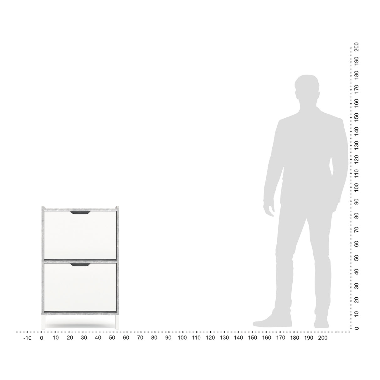 KOMTO Schuhschrank Schmal mit 2 Klappen | Madrid 2