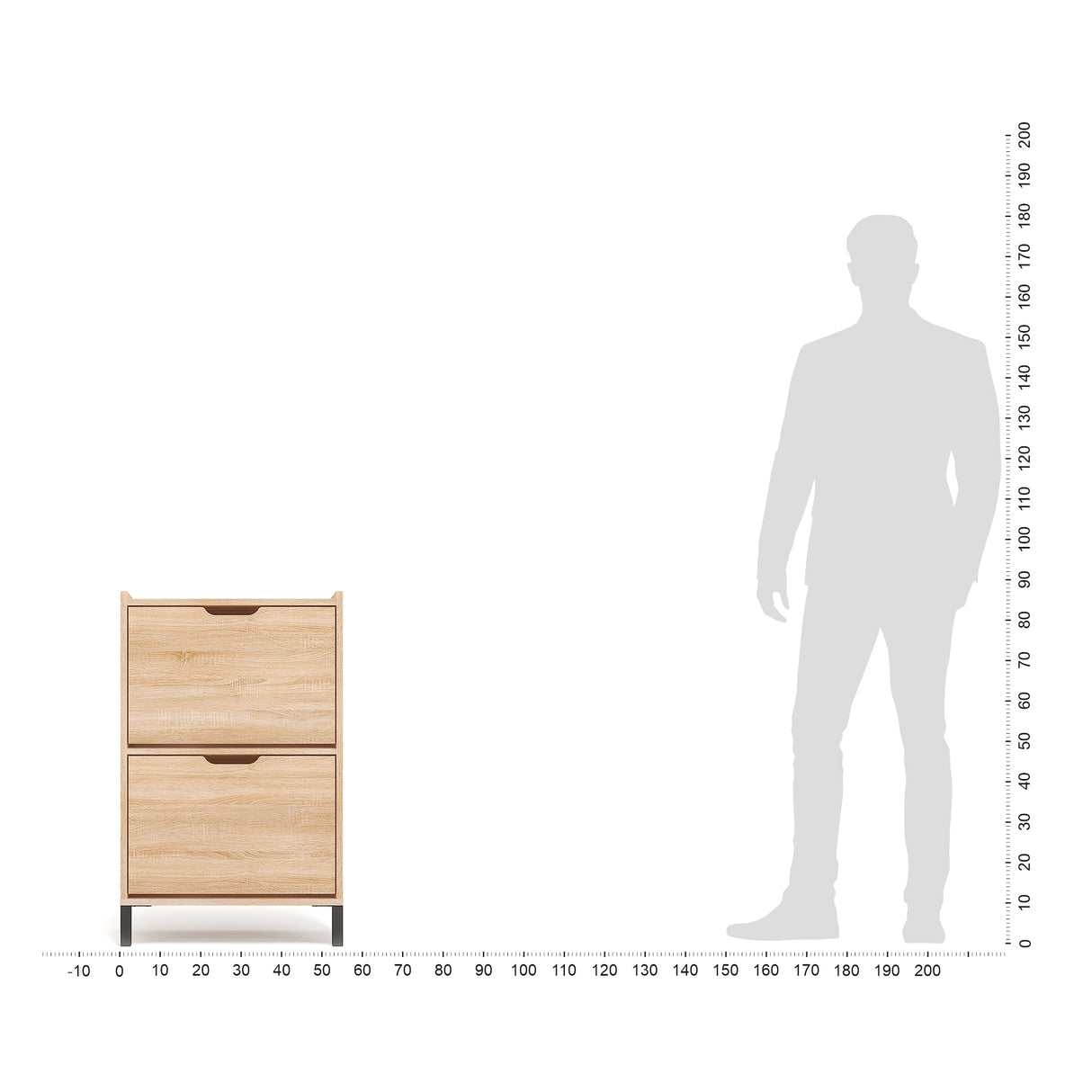 KOMTO Schuhschrank Schmal mit 2 Klappen | Madrid 2