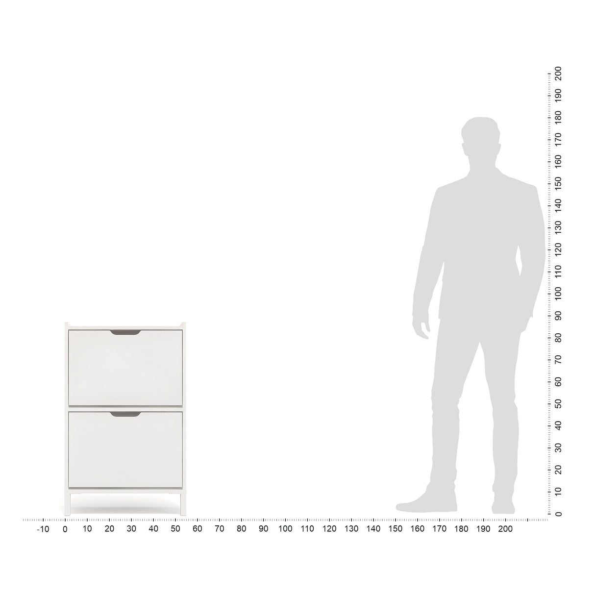 KOMTO Schuhschrank Schmal mit 2 Klappen | Madrid 2