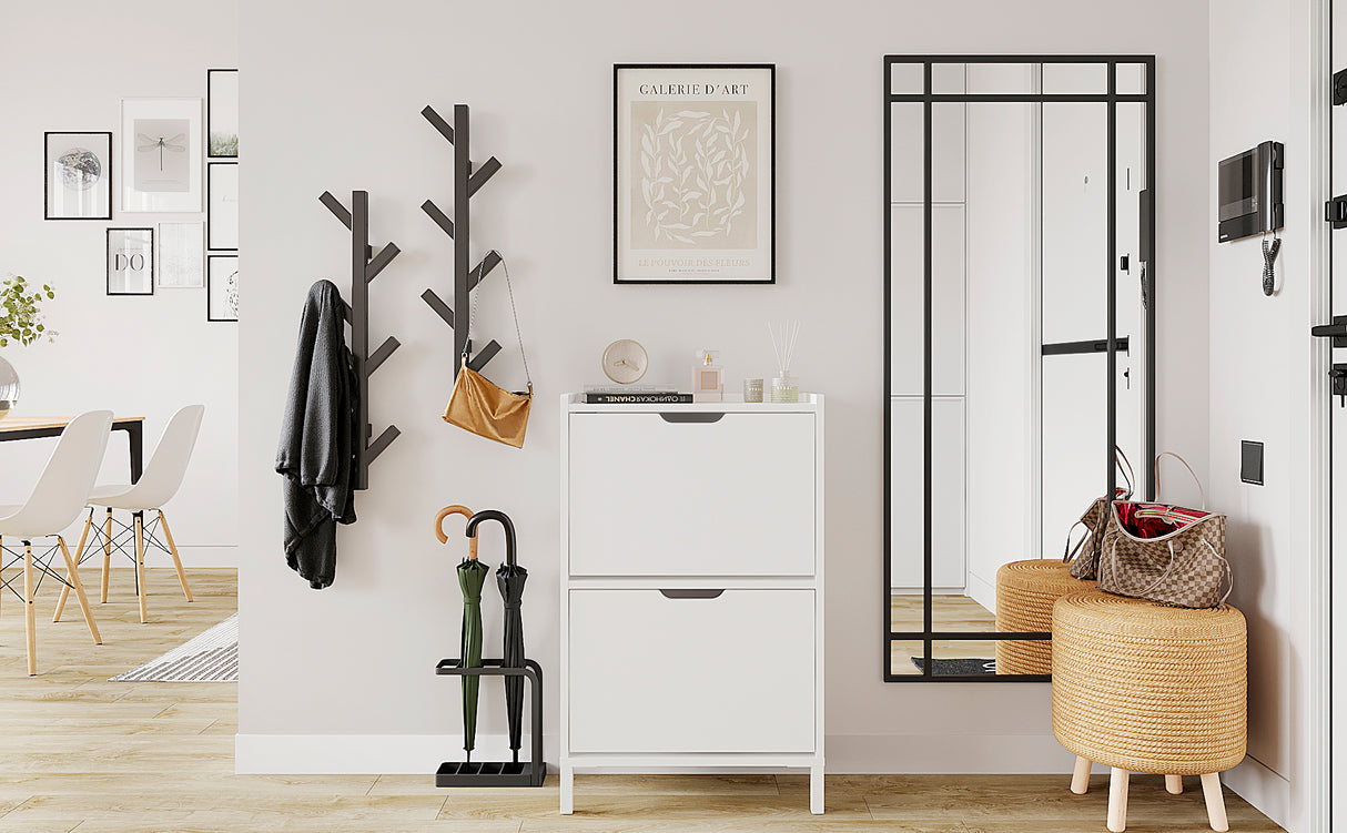 KOMTO Schuhschrank Schmal mit 2 Klappen | Madrid 2