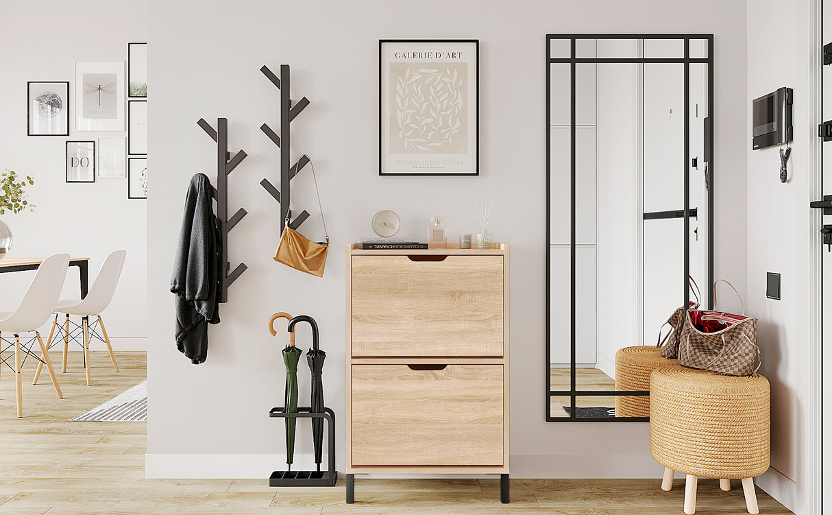 KOMTO Schuhschrank Schmal mit 2 Klappen | Madrid 2