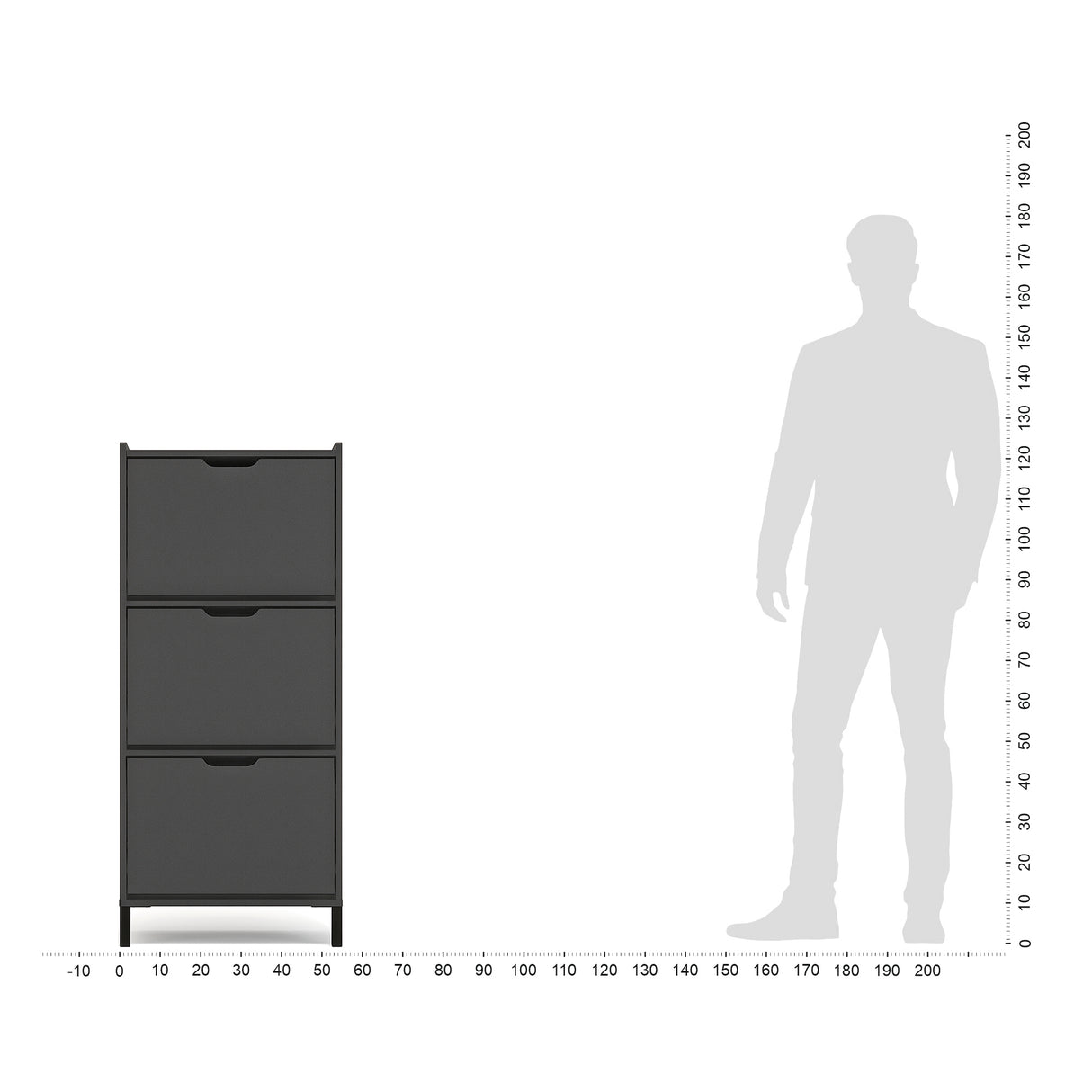 Schuhschrank Schmal mit 3 Klappen | Madrid 3