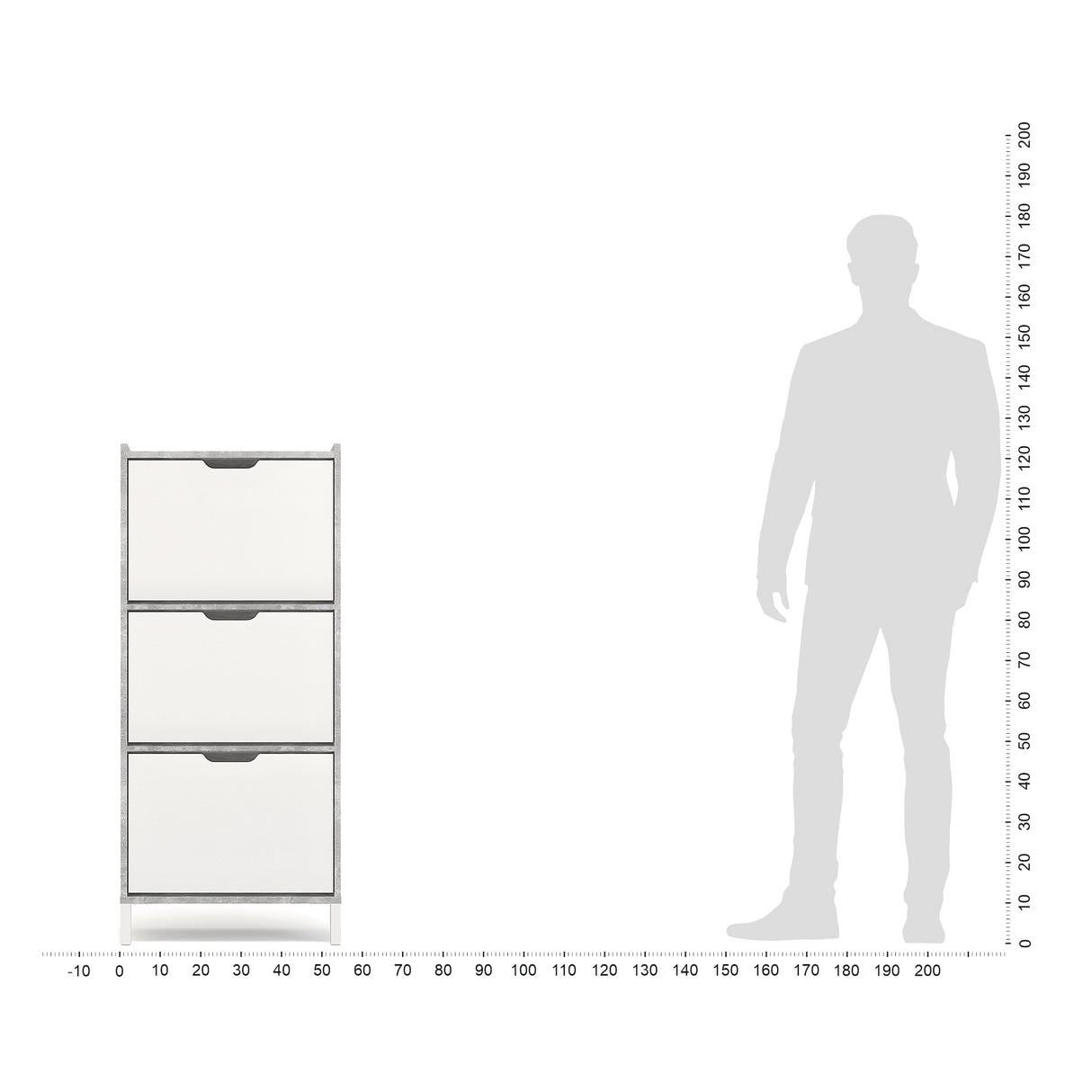 Schuhschrank Schmal mit 3 Klappen | Madrid 3