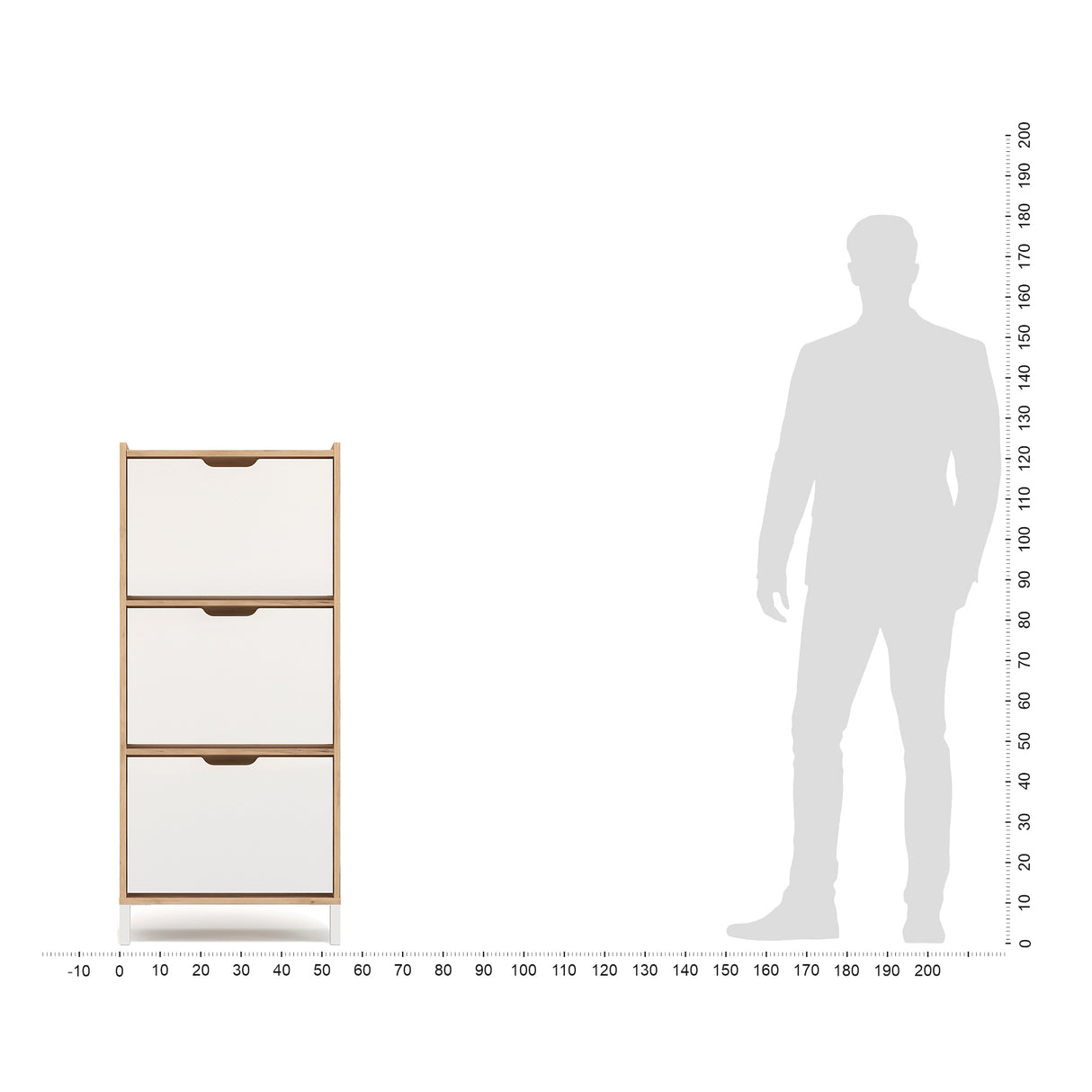 Schuhschrank Schmal mit 3 Klappen | Madrid 3