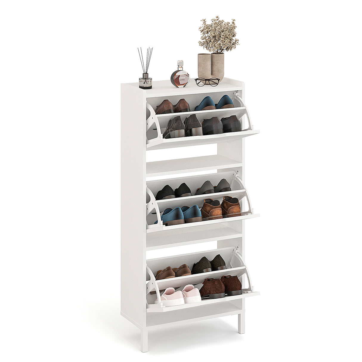 Schuhschrank Schmal mit 3 Klappen | Madrid 3