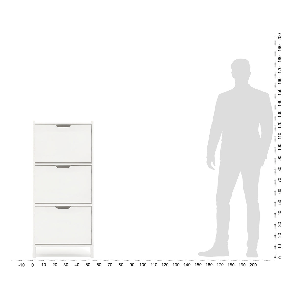 Schuhschrank Schmal mit 3 Klappen | Madrid 3