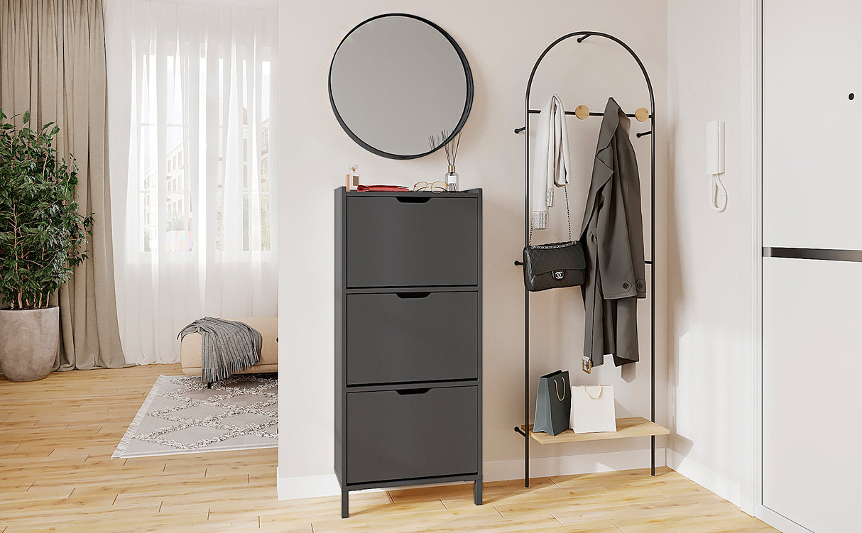 Schuhschrank Schmal mit 3 Klappen | Madrid 3