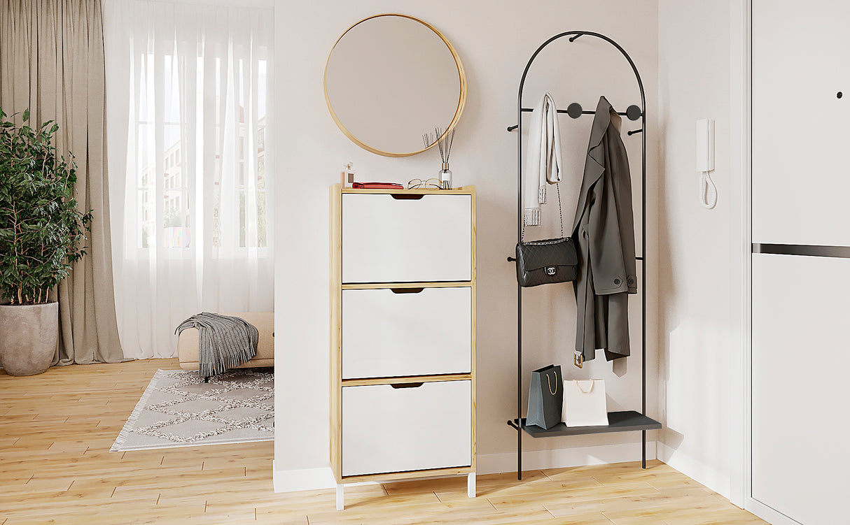 Schuhschrank Schmal mit 3 Klappen | Madrid 3