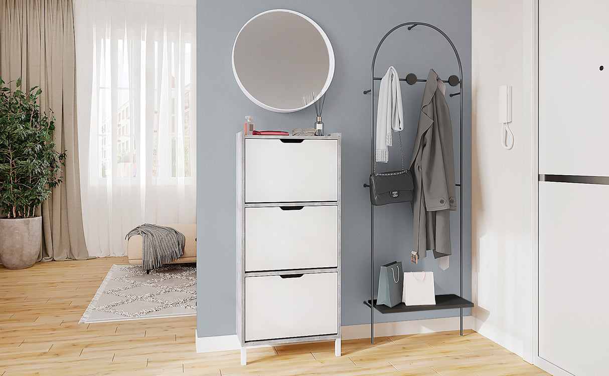 Schuhschrank Schmal mit 3 Klappen | Madrid 3