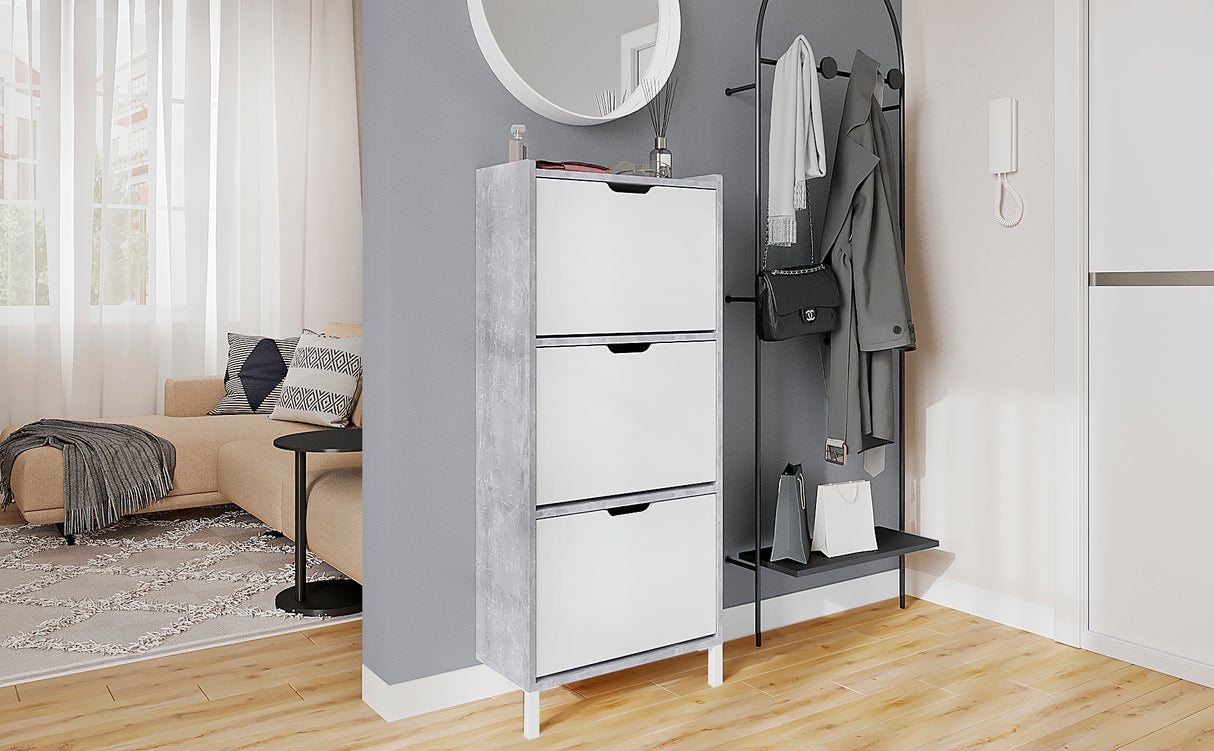 Schuhschrank Schmal mit 3 Klappen | Madrid 3