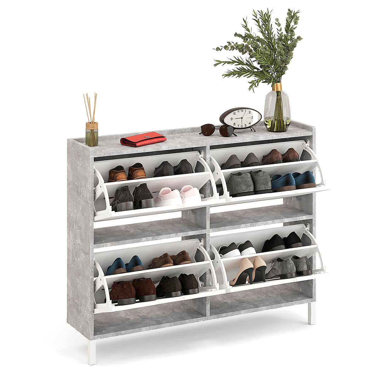 Schuhschrank Schmal mit 4 Klappen | Madrid 4