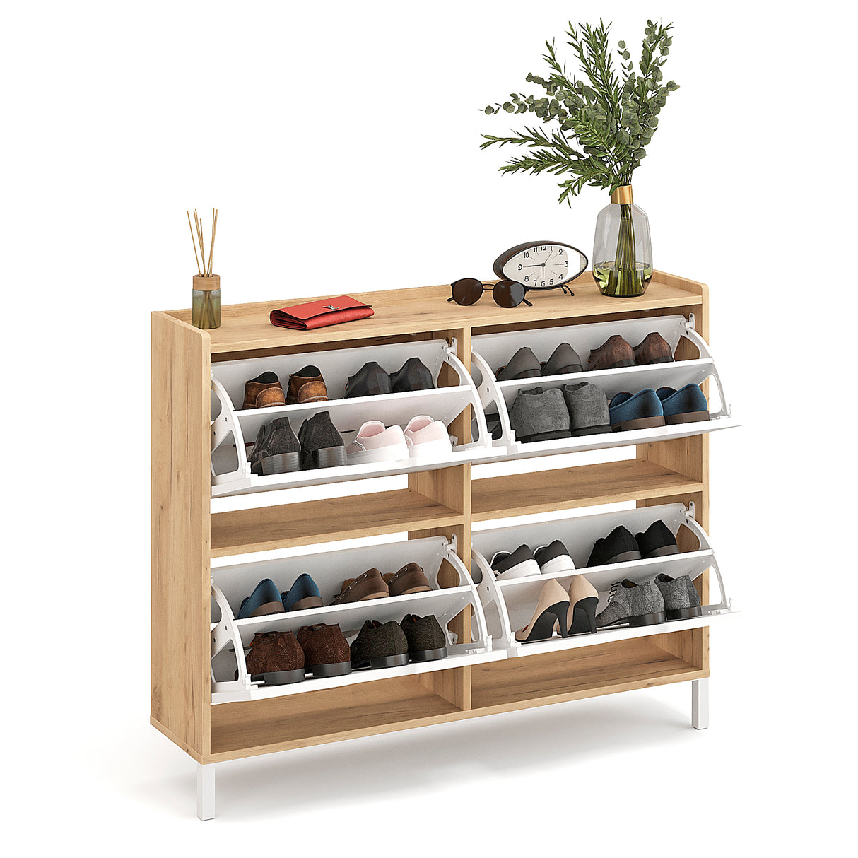 Schuhschrank Schmal mit 4 Klappen | Madrid 4