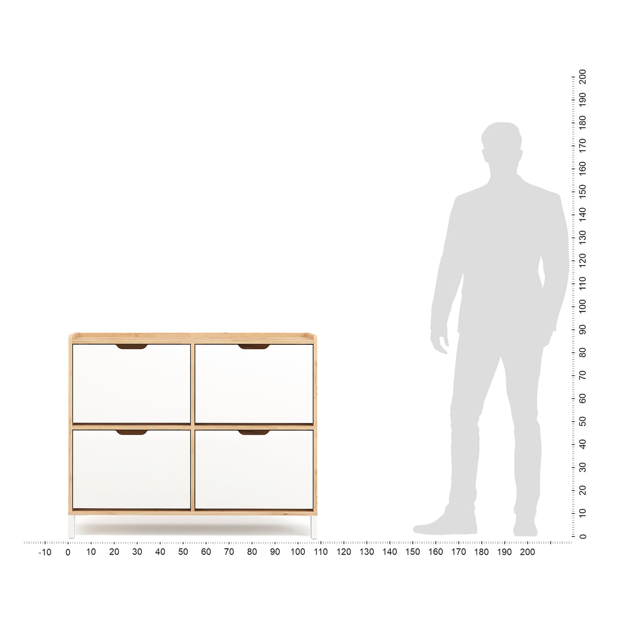 Schuhschrank Schmal mit 4 Klappen | Madrid 4