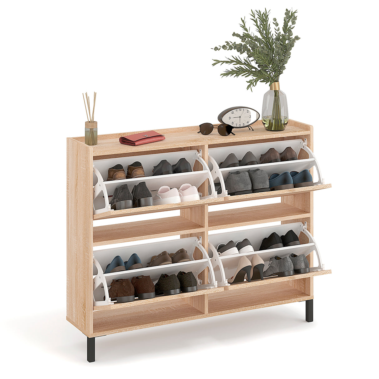 Schuhschrank Schmal mit 4 Klappen | Madrid 4