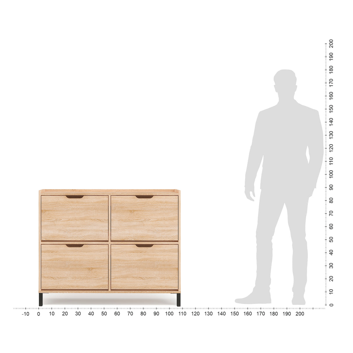 Schuhschrank Schmal mit 4 Klappen | Madrid 4