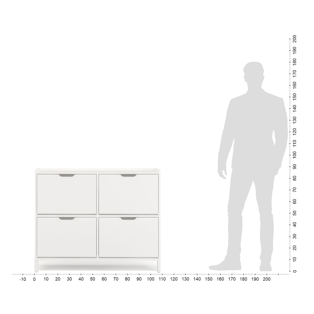 Schuhschrank Schmal mit 4 Klappen | Madrid 4