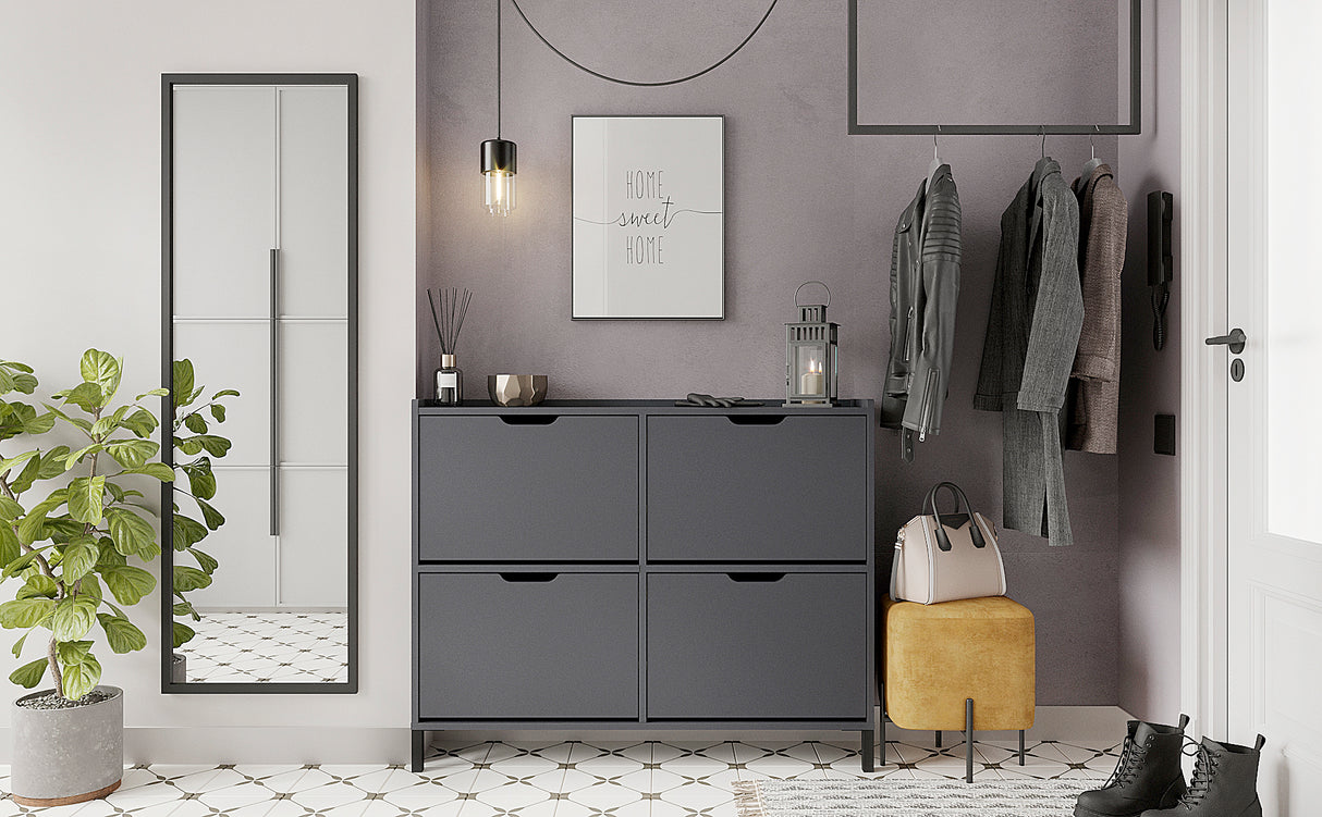 Schuhschrank Schmal mit 4 Klappen | Madrid 4