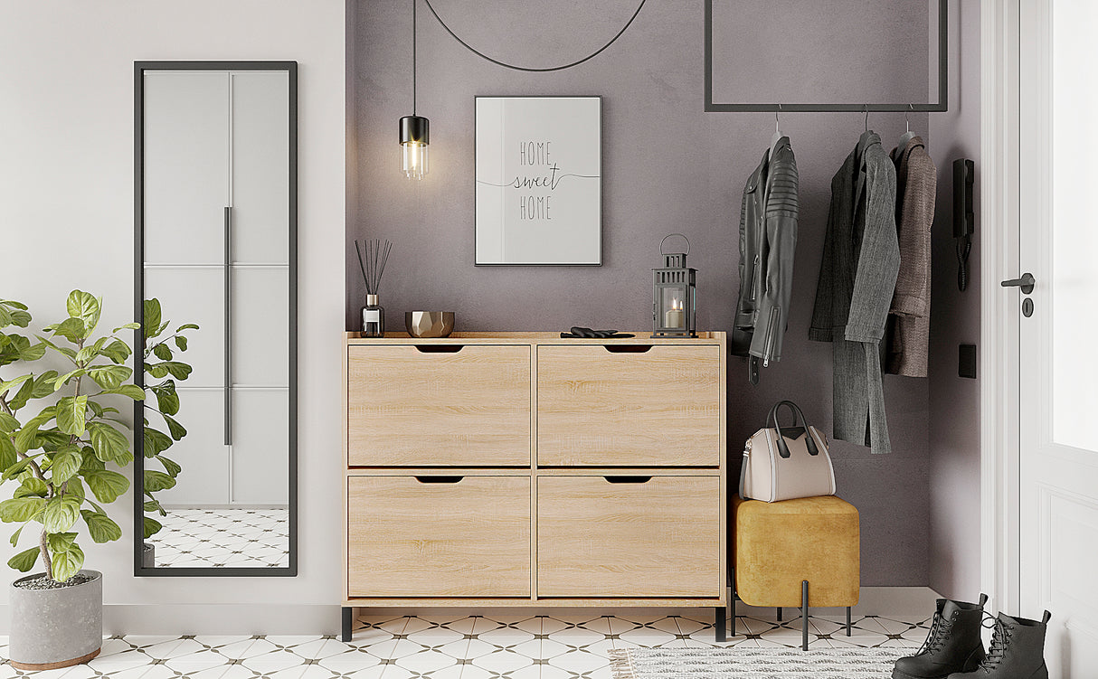 Schuhschrank Schmal mit 4 Klappen | Madrid 4