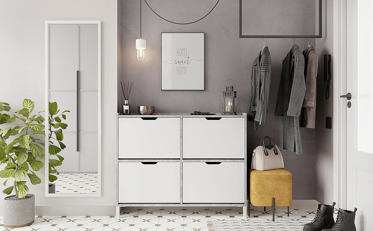 Schuhschrank Schmal mit 4 Klappen | Madrid 4