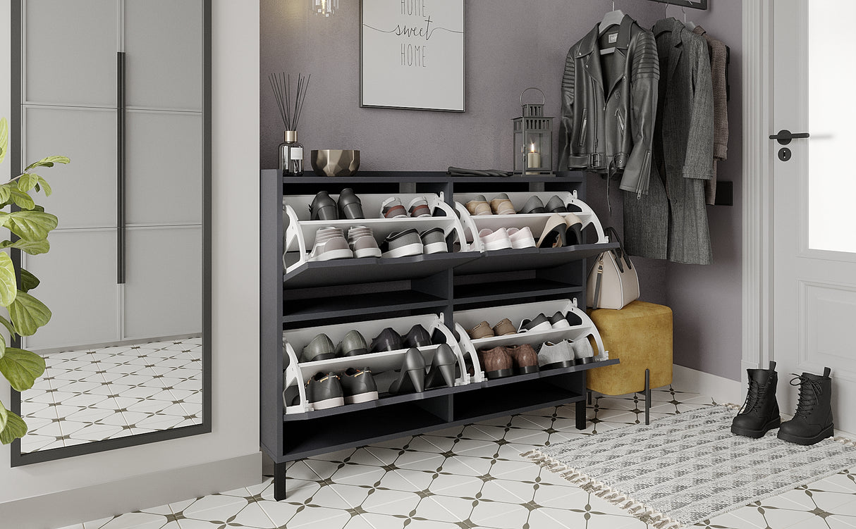 Schuhschrank Schmal mit 4 Klappen | Madrid 4