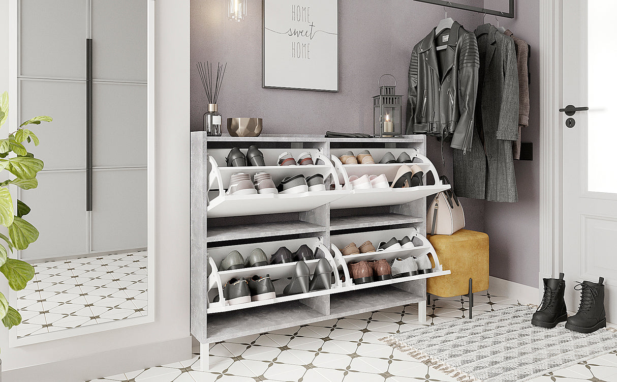 Schuhschrank Schmal mit 4 Klappen | Madrid 4