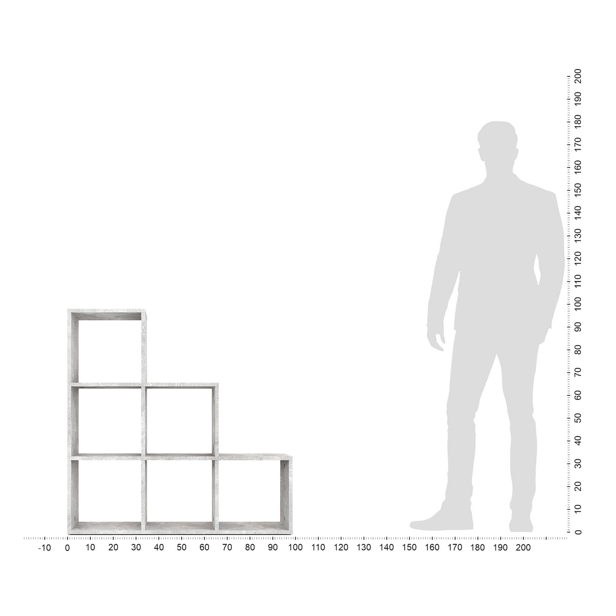 Treppenregal Stufenregal mit 6 Fächern | Vexo 6
