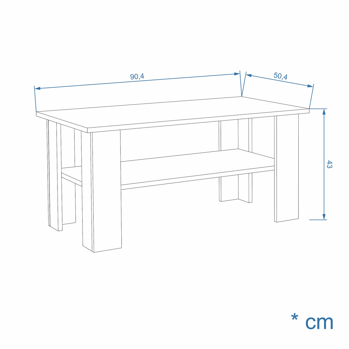 Couchtisch Rechteckig | Vienna 90