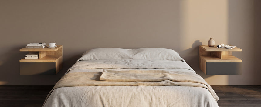 Mesita de noche MONACO T — Roble Craft Dorado / Antracita