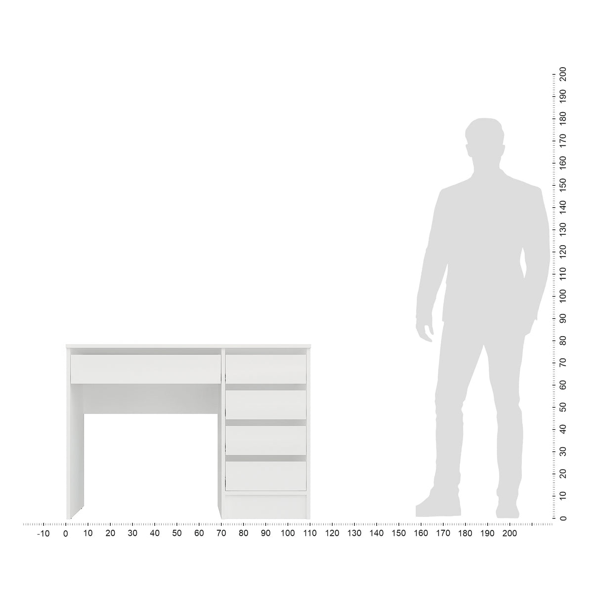 KOMTO Schreibtisch mit 5 Schubladen | PLIO