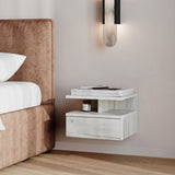 Mesita de noche MONACO T — Roble Craft Blanco