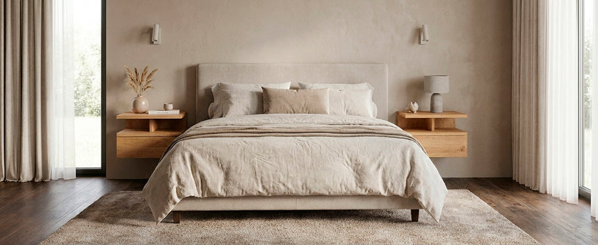 Comodino MONACO 2T, set da 2 — Rovere Craft Dorato
