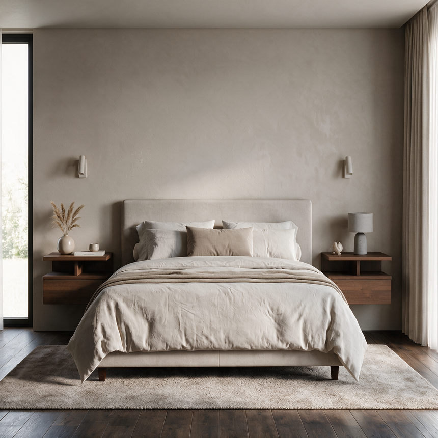 Comodino MONACO 2T, set da 2 — Noce