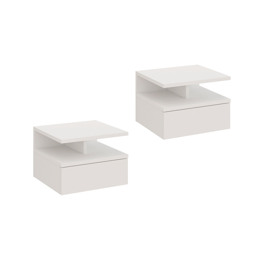 Comodino MONACO 2T, set da 2 — Bianco