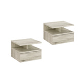 Comodino MONACO 2T, set da 2 — Rovere Craft Bianco